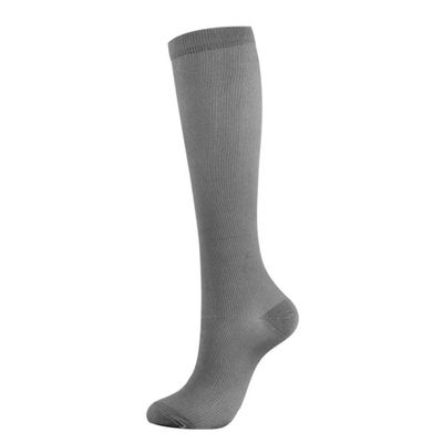 Drincoshow Copper Fiber Compression Socks Nylon Pressure Outdoor Sports Socks Multi-Color Sequential Socks (L/XL,Gray)