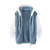NaRHbrg Womens Warm Faux Coat Hoodies Contrasting Lamb Wool Padded Coat Womens Jacket Hooded with Pockets Outwear view 4