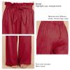 Cocoarm Women Wide Leg Casual Pants Elegant Long Lounge Palazzo with Belt Straight Loose(XXL-Wine red) view 4