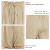 Cocoarm Women Wide Leg Casual Pants Elegant Long Lounge Palazzo with Belt Straight Loose(XXL-Khaki) view 4