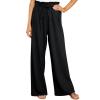 Cocoarm Women Wide Leg Casual Pants Elegant Long Lounge Palazzo with Belt Straight Loose(XXL-Black) view 1