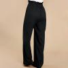 Cocoarm Women Wide Leg Casual Pants Elegant Long Lounge Palazzo with Belt Straight Loose(XXL-Black) view 3