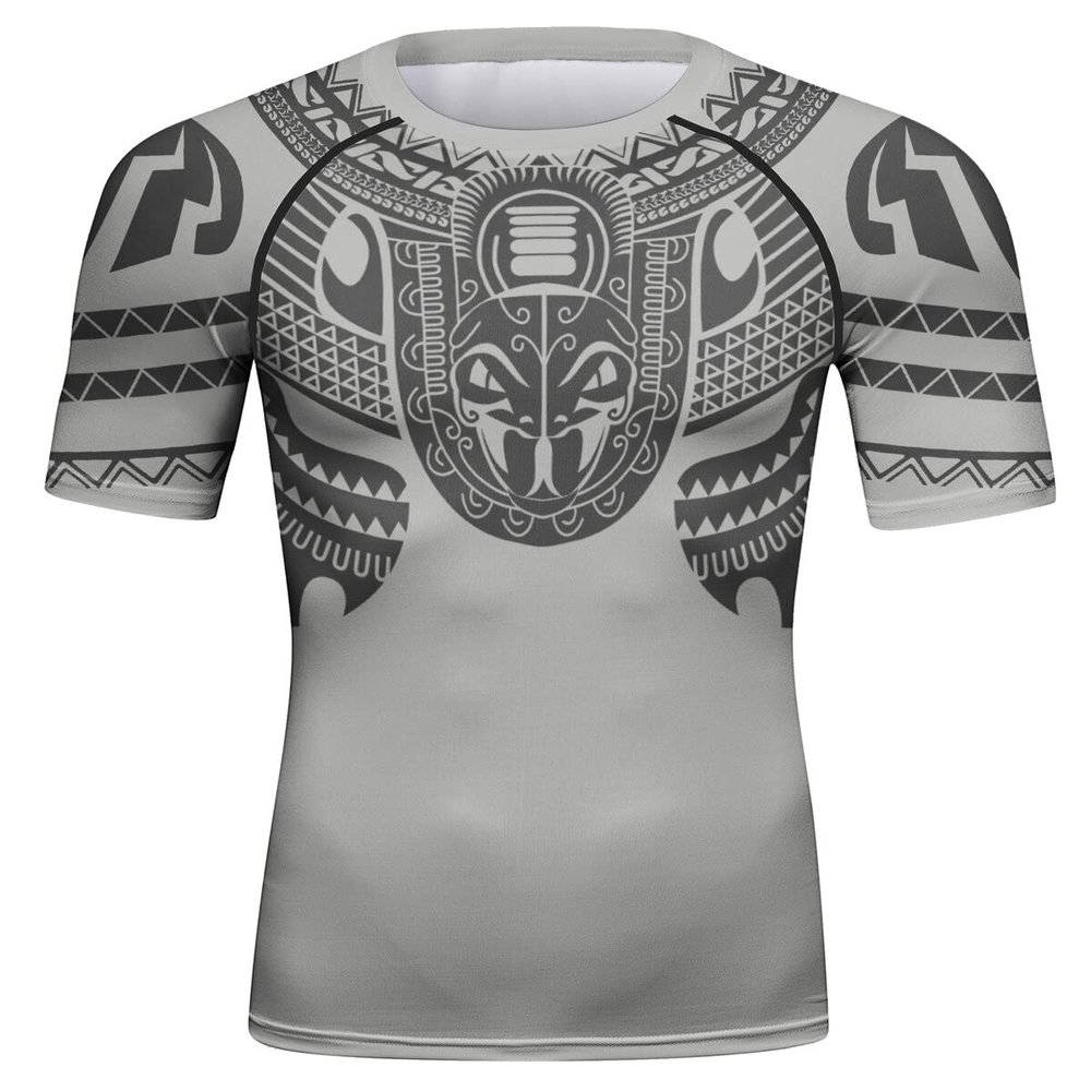 Red Plume Mens 3D Digital Printing Short Sleeve T-Shirt Outdoor Running Yoga Fitness Tight Shirt for Men(AA,XXL)