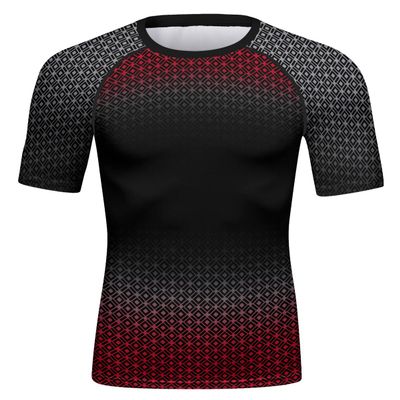 Red Plume Mens 3D Digital Printing Short Sleeve T-Shirt Outdoor Running Yoga Fitness Tight Shirt for Men(EE,XXL)