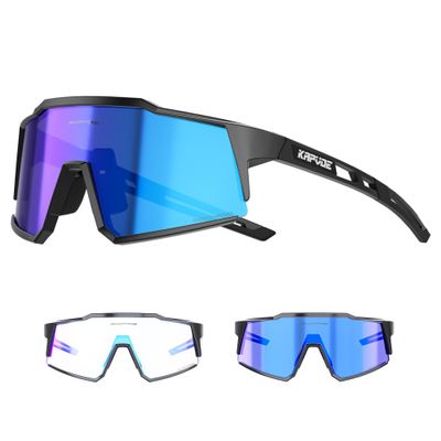 KAPVOE Photochromic Cycling Glasses MTB Clear Mountain Bike Transition Bicycle Sunglasses for Men Women - K9022