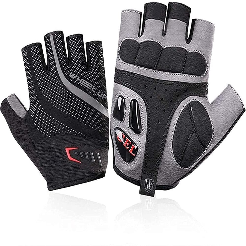 Cycling Gloves Padded Half Finger Bicycle Gloves Sport Gloves Men's And Women's Sports Gloves Cross Training Non-slip Breathable Fitness Gloves Washable Wool Fitness Gloves For Wrist Fitness Exercise,