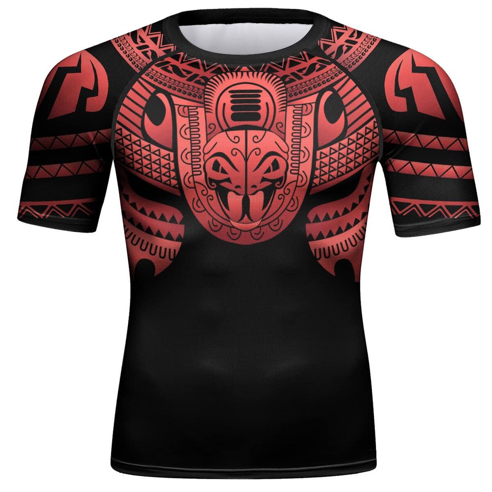 Red Plume Mens 3D Digital Printing Short Sleeve T-Shirt Outdoor Running Yoga Fitness Tight Shirt for Men(BB,L)