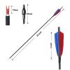 OBTOUTDOOR 28 29 30 31 Inch Pure Carbon Hunting Arrows 12Pack Spine 500 Feather Fletched Arrows with 100 Grain Removable Tips Archery Arrows for Practice Target Adult (31Inch) view 3