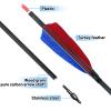 OBTOUTDOOR 28 29 30 31 Inch Pure Carbon Hunting Arrows 12Pack Spine 500 Feather Fletched Arrows with 100 Grain Removable Tips Archery Arrows for Practice Target Adult (31Inch) view 4
