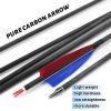 OBTOUTDOOR 28 29 30 31 Inch Pure Carbon Hunting Arrows 12Pack Spine 500 Feather Fletched Arrows with 100 Grain Removable Tips Archery Arrows for Practice Target Adult (28Inch) view 2