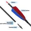 OBTOUTDOOR 28 29 30 31 Inch Pure Carbon Hunting Arrows 12Pack Spine 500 Feather Fletched Arrows with 100 Grain Removable Tips Archery Arrows for Practice Target Adult (30Inch) view 4