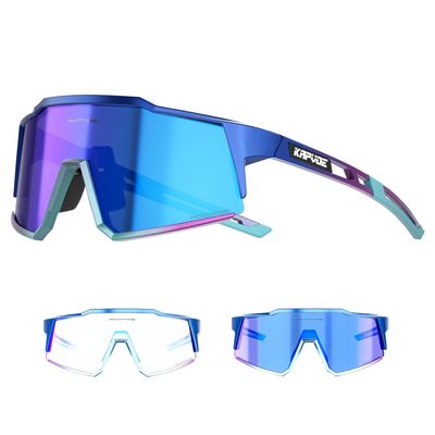 KAPVOE Photochromic Cycling Glasses MTB Clear Mountain Bike Transition Bicycle Sunglasses for Men Women - K9022