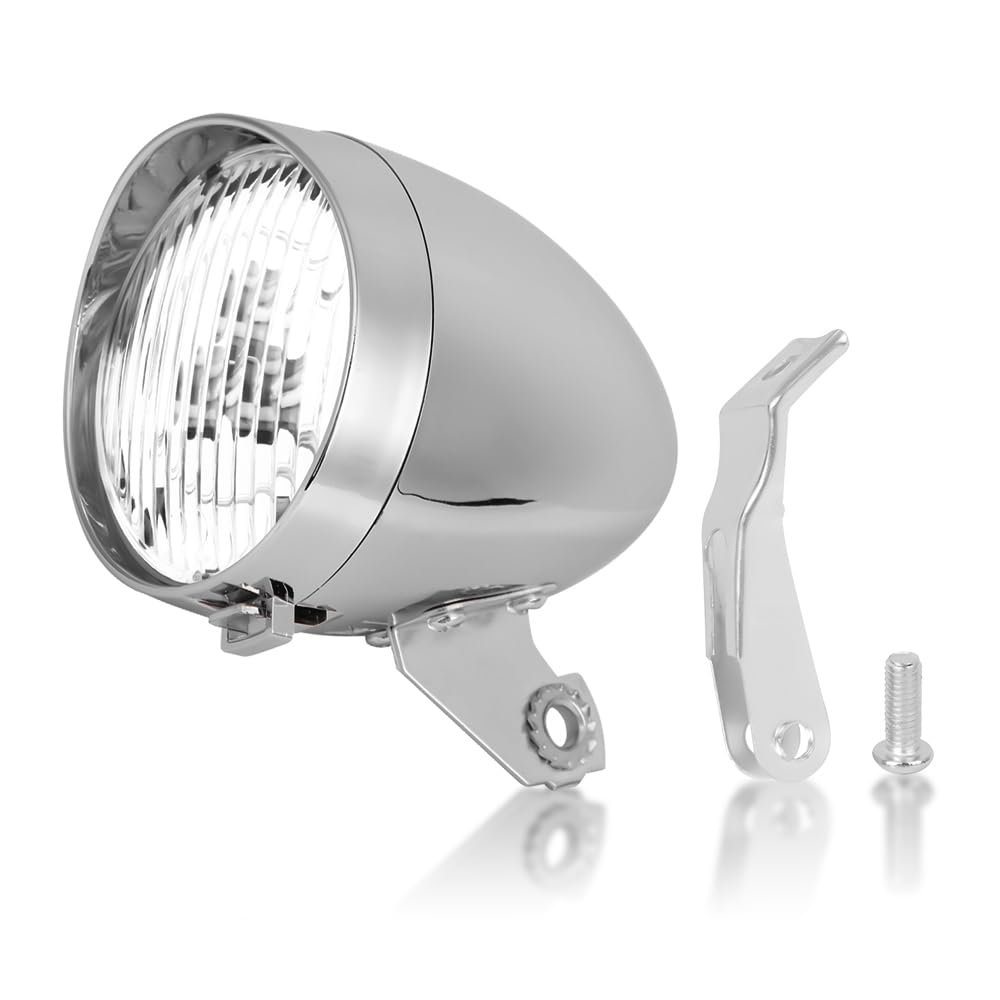 Bicycle Vintage Light, 3 LED Retro Bike Front Light Lamp Bike LED Headlight Front Head Night Riding Lamp with Mounting Bracket