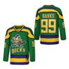 D-5 Men Mighty Ducks Jersey #33 Goldberg #66 Bombay #96 Conway #99 Banks Jersey,Movie Ice Hockey Jersey for Men S-XXXL (#99-Green, Medium) view 1