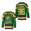 D-5 Youth Mighty Ducks Jersey #96 Conway #99 Banks Jersey,Movie Ice Hockey Jersey for Kids (96-Green,Large) view 1