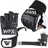 WFX Punch Bag Boxing Gloves Karate Mitts MMA Body Combat Taekwondo Training Martial Art Fighting Grappling Muay Thai TKD MMA Synthetic (Black, M) view 1