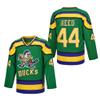 D-5 Men Mighty Ducks Jersey #33 Goldberg #66 Bombay #96 Conway #99 Banks Jersey,Movie Ice Hockey Jersey for Men S-XXXL (#44-Green, Small) view 1