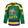 D-5 Men Mighty Ducks Jersey #33 Goldberg #66 Bombay #96 Conway #99 Banks Jersey,Movie Ice Hockey Jersey for Men S-XXXL (#66-Green, Small) view 2