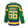 D-5 Men Mighty Ducks Jersey #33 Goldberg #66 Bombay #96 Conway #99 Banks Jersey,Movie Ice Hockey Jersey for Men S-XXXL (#66-Green, X-Large) view 3
