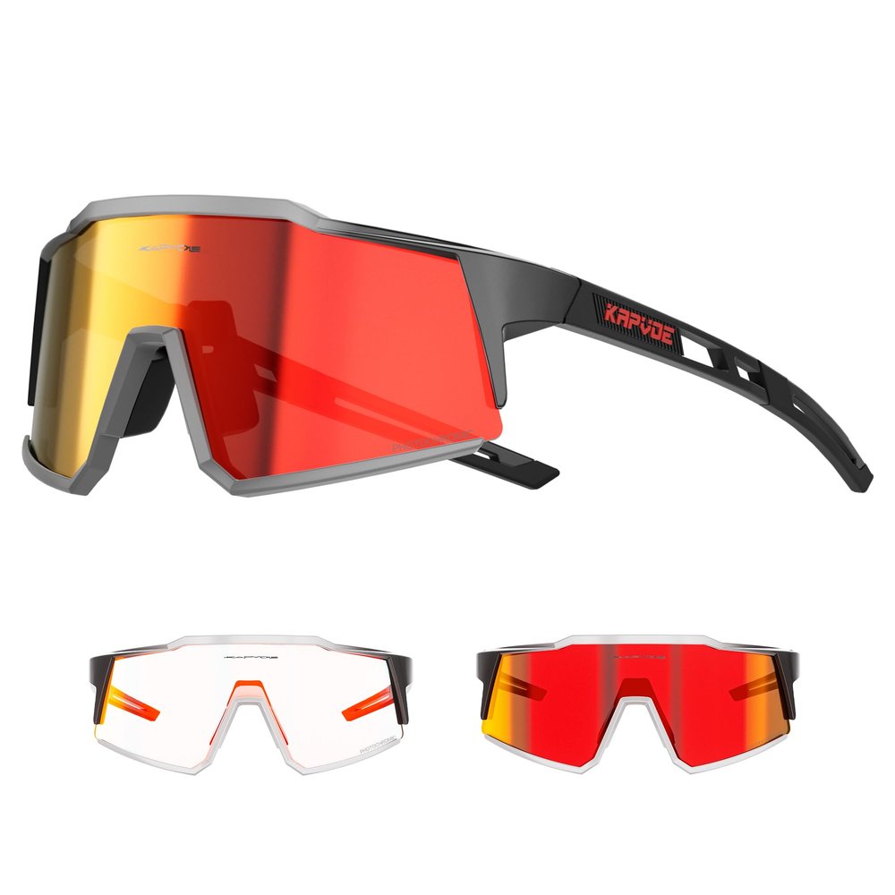 KAPVOE Photochromic Cycling Glasses MTB Clear Mountain Bike Transition Bicycle Sunglasses for Men Women - K9022