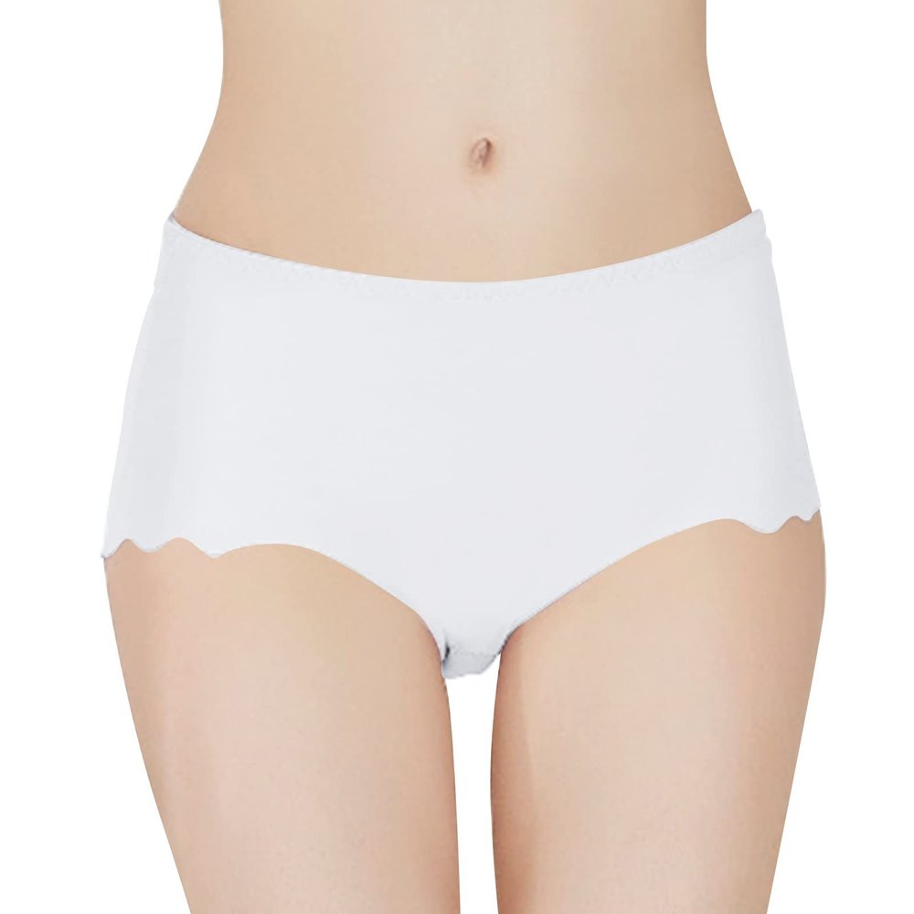 Ladies Ice Silk Comfort Underwear Ice Silk Plus Size Panties Underwear for Women Bikini Pack Cotton White