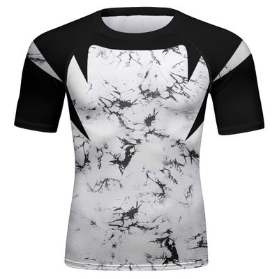 Red Plume Mens 3D Digital Printing Short Sleeve T-Shirt Outdoor Running Yoga Fitness Tight Shirt for Men(FF,L)
