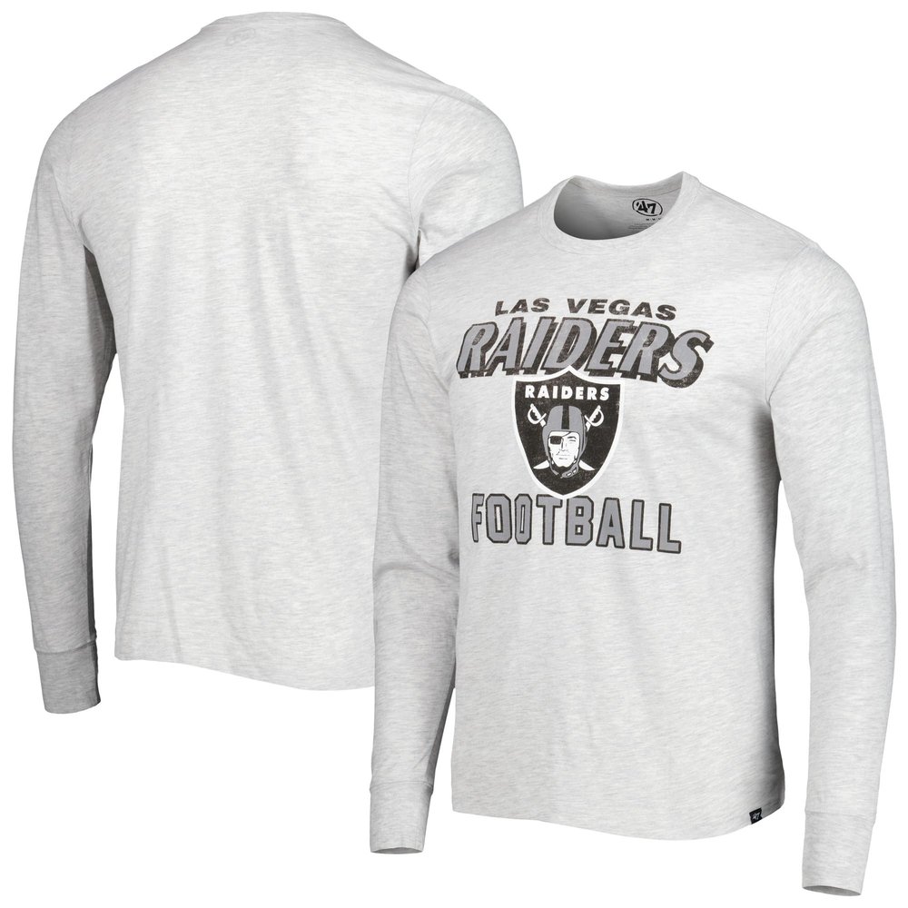 47 Men's Heathered Gray Las Vegas Raiders Dozer Franklin Long Sleeve T-Shirt