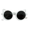 BLINKRITE Trendy Round-Shaped Little Devil Cat Ear Sunglasses for Girls Kids Toddlers with Gradient Lenses (White) view 1