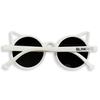 BLINKRITE Trendy Round-Shaped Little Devil Cat Ear Sunglasses for Girls Kids Toddlers with Gradient Lenses (White) view 2