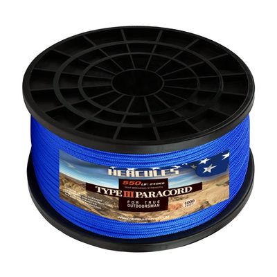 HERCULES Type III Paracord 550 Paracord Rope Parachute Cord, 1000' Royal Blue for Survival Rope, Survival Cord