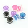 Balala 2g 6mm 8pcs Clear Pink Purple Blue Black Acrylic Glitter Double Flare Saddle Ear Gauges Plugs Expander view 3