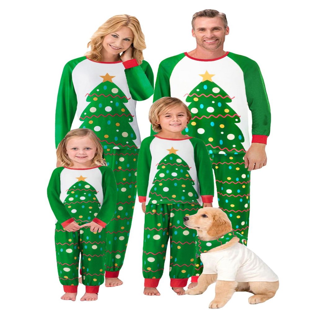 Awoscut Christmas Family Matching Pajamas Christmas Pjs Holiday Nightwear Sleepwear Sets Long Sleeve Pjs(#Z311, Dog, M)