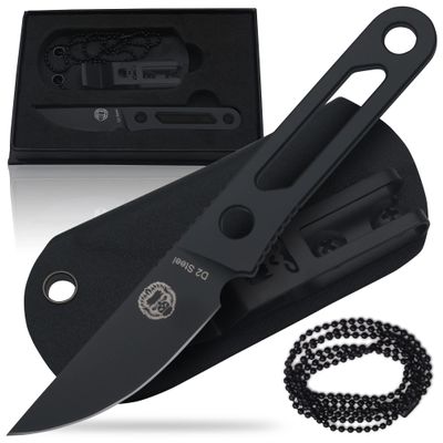 Holtzman's Gorilla Survival Scalpel Fixed Blade Utility Knife with D2 Sheath and Belt Clip (Black) - Ideal for EDC and Outdoor Activities