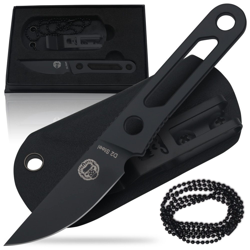 Holtzman's Gorilla Survival Scalpel Fixed Blade Utility Knife with D2 Sheath and Belt Clip (Black) - Ideal for EDC and Outdoor Activities