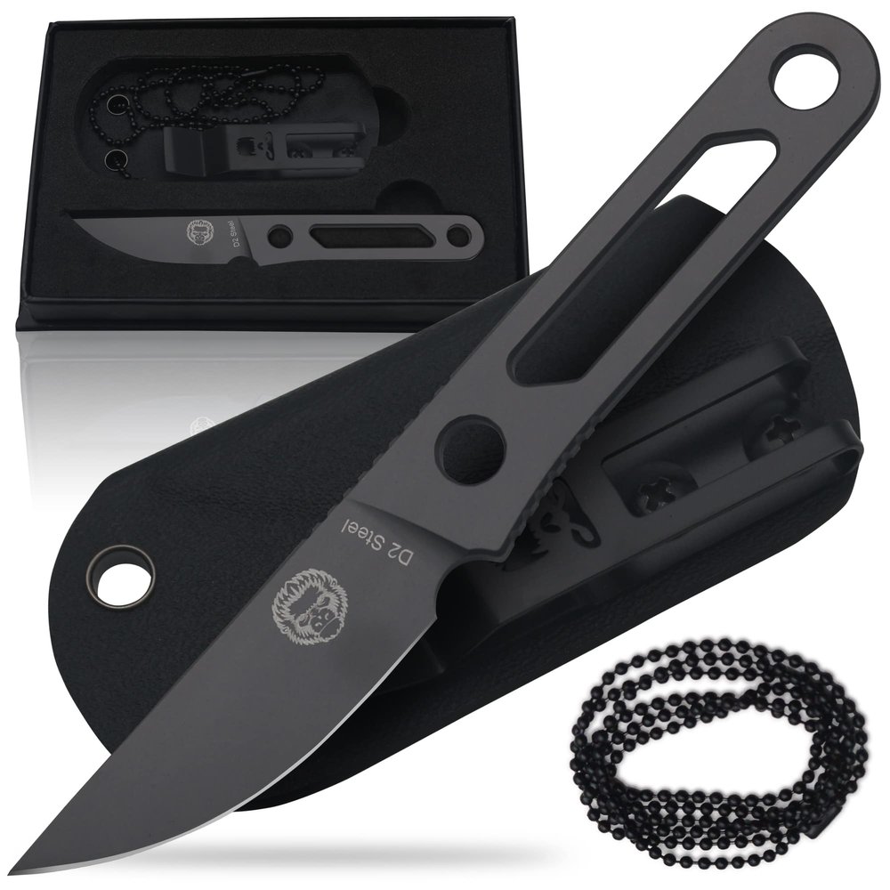 Holtzman's Gorilla Survival Scalpel Fixed Blade Utility Knife with D2 Sheath and Belt Clip (Grey) - Ideal for EDC and Outdoor Activities