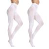Frola Women's 80 Denier Soft Semi Opaque Solid Color Footed Pantyhose Tights(XX-Large,2Pairs White) view 1
