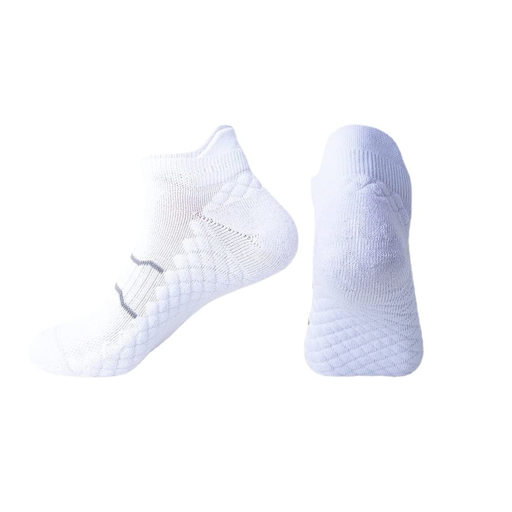 Drincoshow Towel Bottom Socks Couple Professional Socks for Running Sport Socks Athletic Socks (M(34-39),White)