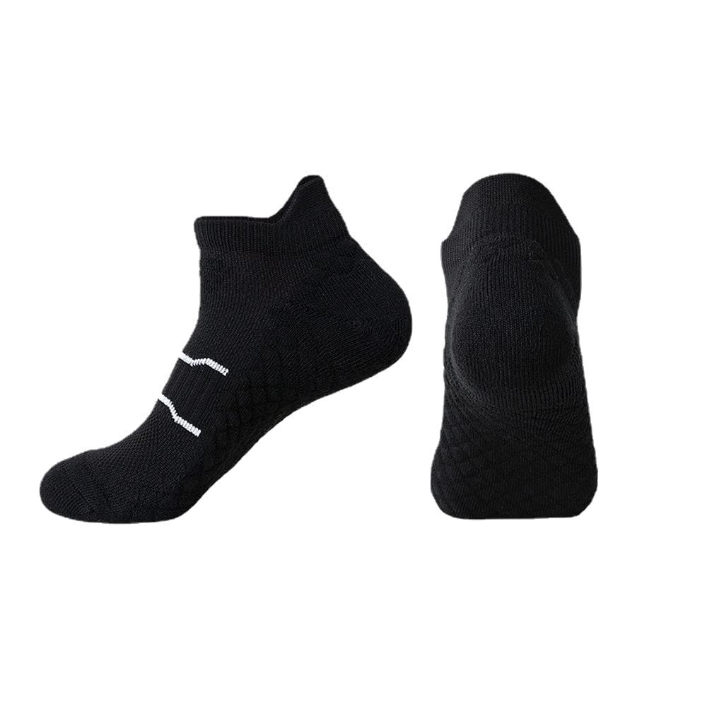 Drincoshow Towel Bottom Socks Couple Professional Socks for Running Sport Socks Athletic Socks (M(34-39),Black)