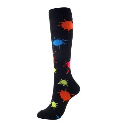 Drincoshow Sports Compression Socks Athletic Socks Stretch Socks Stockings Compression Stockings (S/M,Black graffiti)