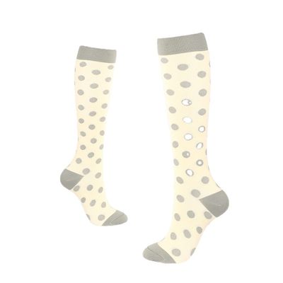 Drincoshow Sports Compression Socks Athletic Socks Stretch Socks Stockings Compression Stockings (L/XL,Beige dots)