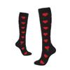 Drincoshow Sports Compression Socks Athletic Socks Stretch Socks Stockings Compression Stockings (S/M,Black red hearts) view 1