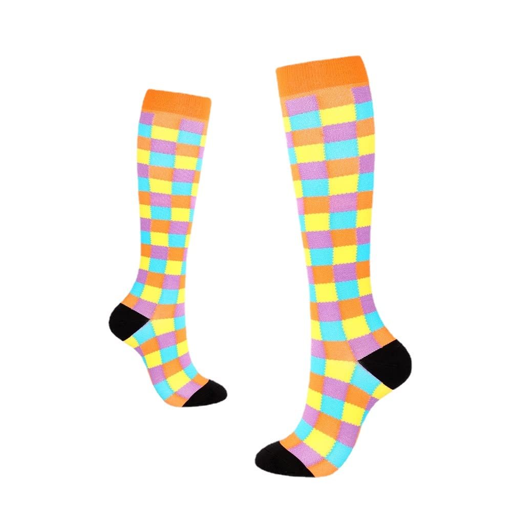 Drincoshow Sports Compression Socks Athletic Socks Stretch Socks Stockings Compression Stockings (S/M,Puzzle D)