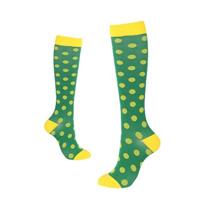 Drincoshow Sports Compression Socks Athletic Socks Stretch Socks Stockings Compression Stockings (L/XL,Green dots)