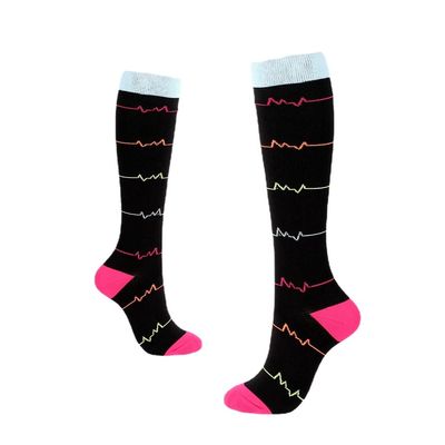 Drincoshow Sports Compression Socks Athletic Socks Stretch Socks Stockings Compression Stockings (L/XL,Black ECG)
