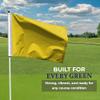 AGAS Yellow Golf Flags Mini with Tube Insert 14x20 inch- Heavy Duty 200D Nylon - 14 inch long x 7/8 inch dia Rotating No Furl Pvc Tube - Double Sewn Edges - Waterproof Putting Green Flags Mini Pin Flags For Yard - Golf Flag for Driving Range Backyard view 4