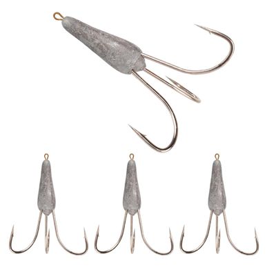 4 Pack Treble Fishing Hooks Weighted Treble Hooks Snagging Weighted Treble Bunker Snag Hooks3 Sizes (75g/2.64oz)