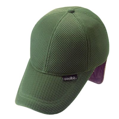 Cooling Cap Using Evaporation - UV Protection, 3 Hours Cooling Relief - Jogging Golfing Gardening Unisex US Patented previously, Designed in Japan Khaki