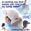 Cooling Cap Using Evaporation - UV Protection, 3 Hours Cooling Relief - Jogging Golfing Gardening Unisex US Patented previously, Designed in Japan Khaki view 2