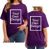 Custom T Shirts for Women Design Your Own Shirt Add Text/Image/Logo Personalized Cotton Tee Printed Photo Front/Back Purple view 1