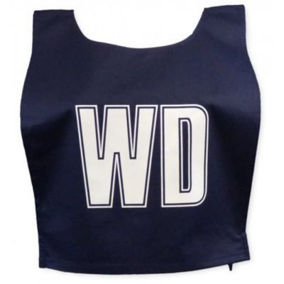 Carta Sport TBNN White Football Lettered Netball Bibs Medium Navy, One Size